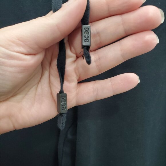 BCBGMaxAzria Women's Y2K Navy White Stripe Embroidered Cropped Tracksuit Sz L - Picture 10 of 12